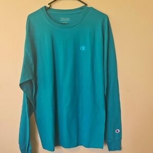 Champion Men's Teal Long Sleeve Tee